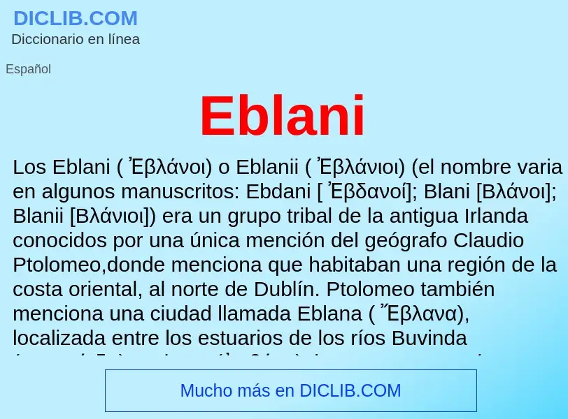 What is Eblani - meaning and definition