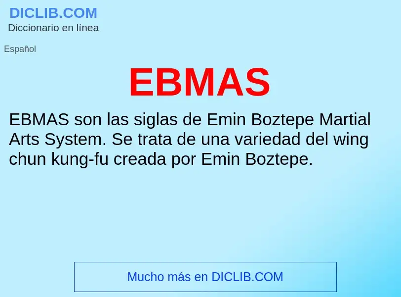 What is EBMAS - meaning and definition