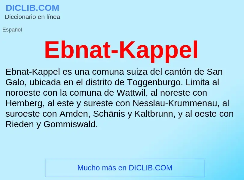 What is Ebnat-Kappel - meaning and definition