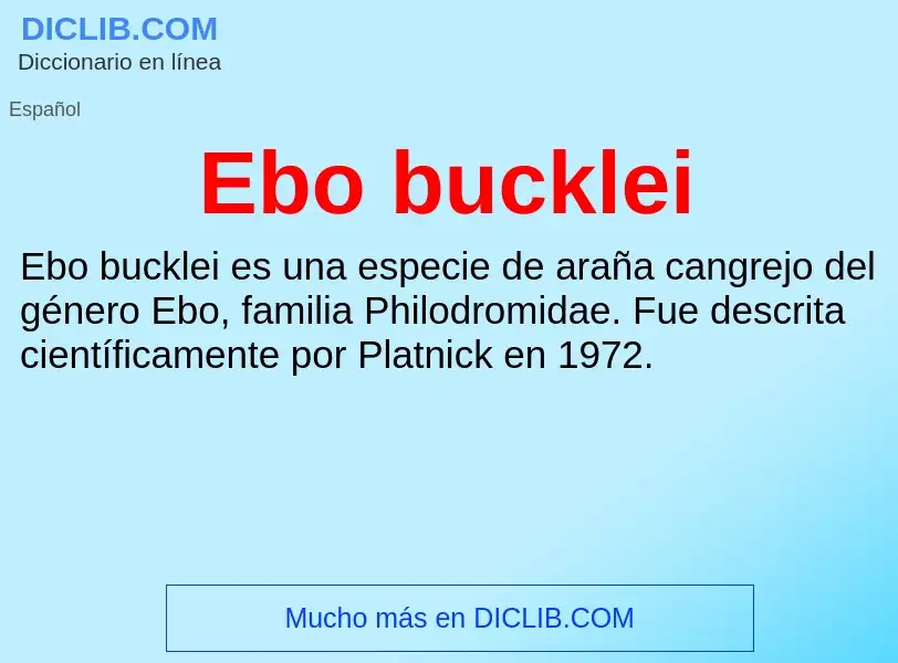 What is Ebo bucklei - meaning and definition