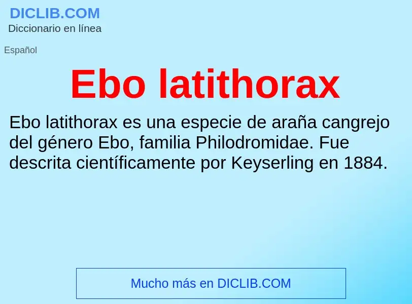 Что такое Ebo latithorax - определение