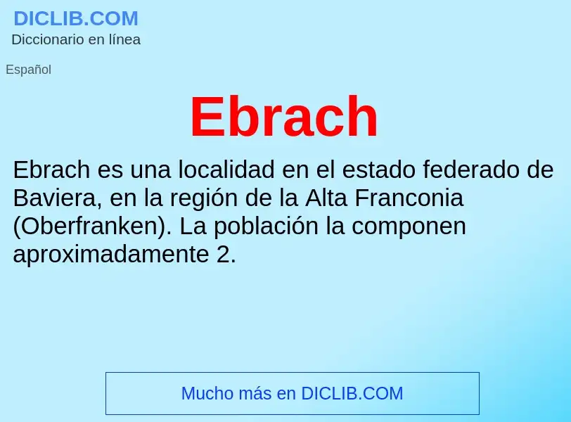 What is Ebrach - meaning and definition