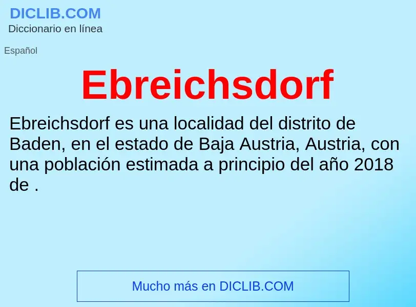 What is Ebreichsdorf - meaning and definition