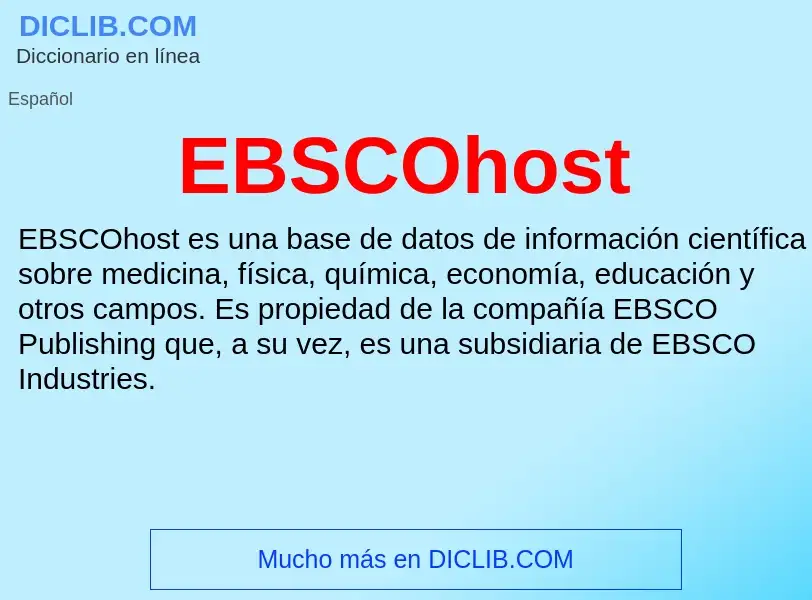 What is EBSCOhost - meaning and definition