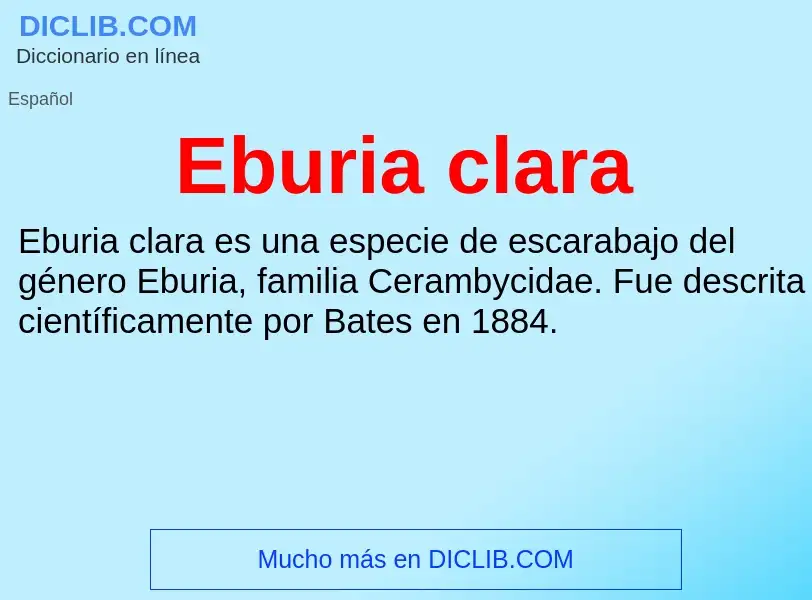 What is Eburia clara - meaning and definition