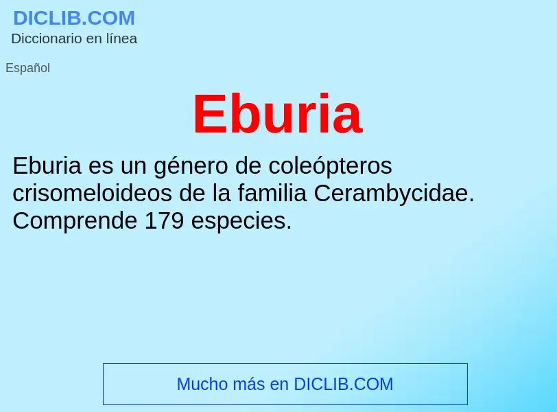 What is Eburia - meaning and definition