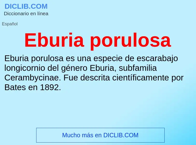 What is Eburia porulosa - meaning and definition