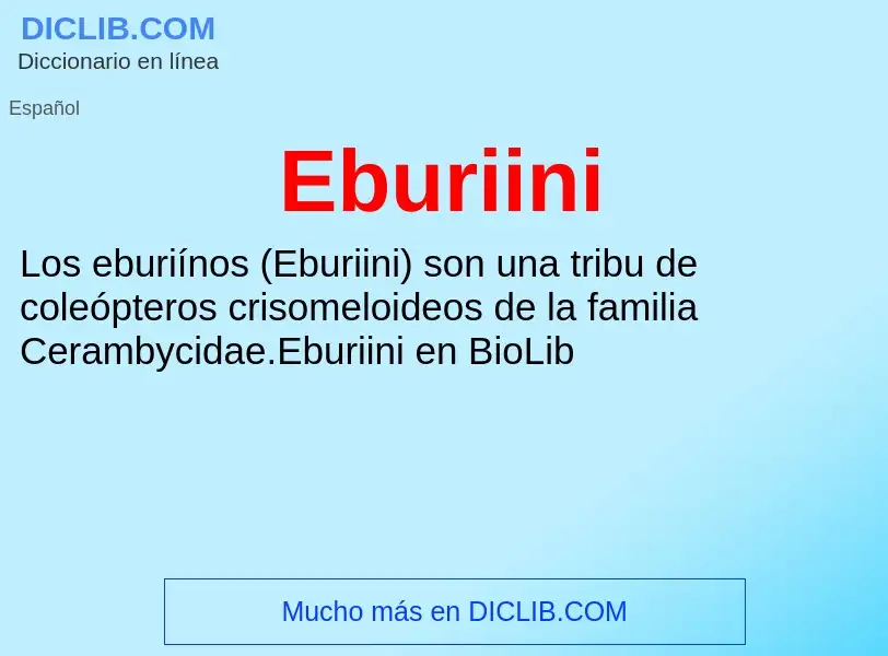 What is Eburiini - meaning and definition