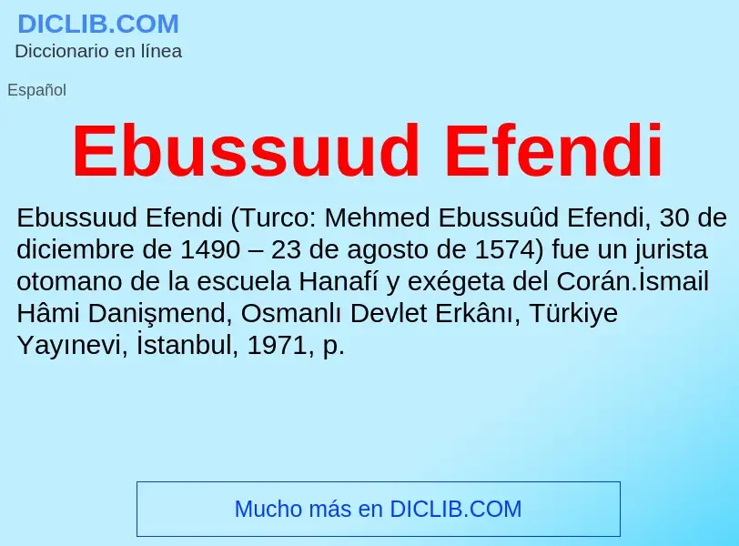 What is Ebussuud Efendi - meaning and definition