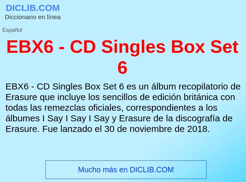 Что такое EBX6 - CD Singles Box Set 6 - определение