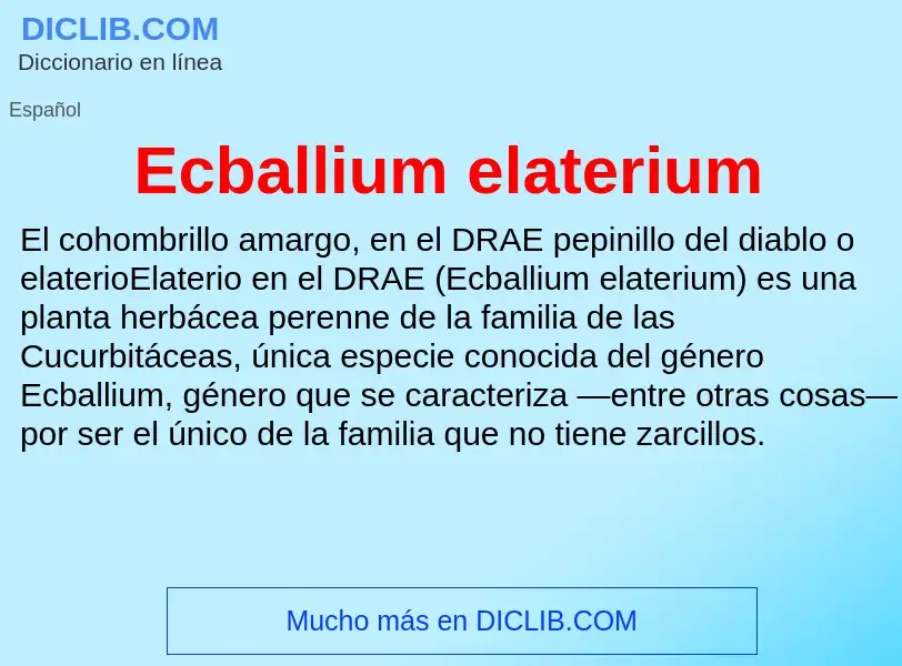 What is Ecballium elaterium - meaning and definition