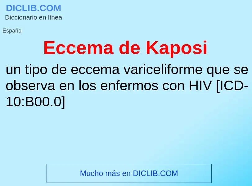 What is Eccema de Kaposi - meaning and definition