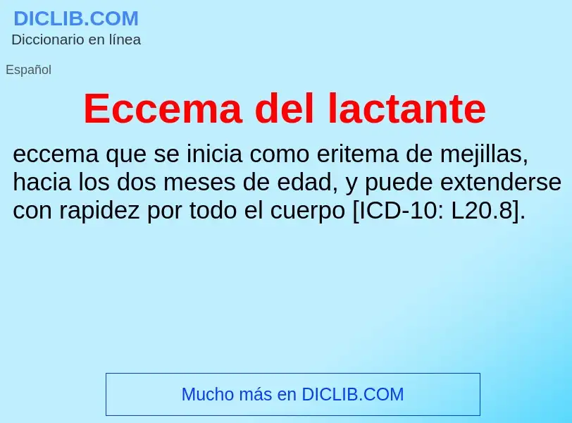 What is Eccema del lactante - meaning and definition