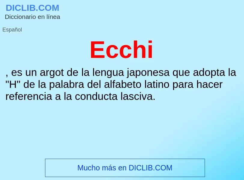 What is Ecchi - meaning and definition