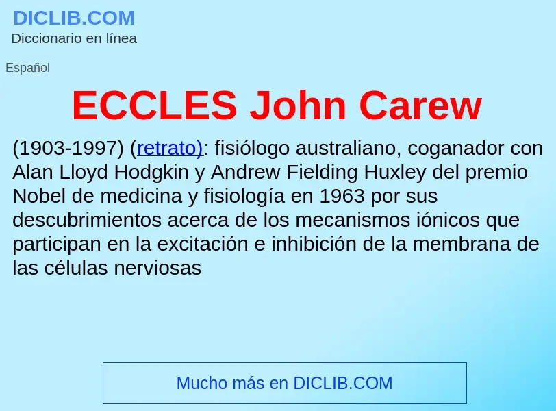 Che cos'è ECCLES John Carew - definizione