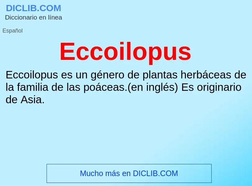 What is Eccoilopus - meaning and definition