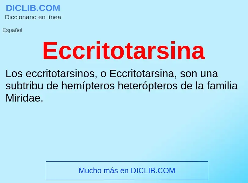 What is Eccritotarsina - meaning and definition