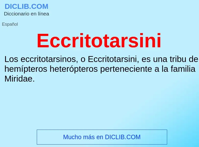 What is Eccritotarsini - meaning and definition