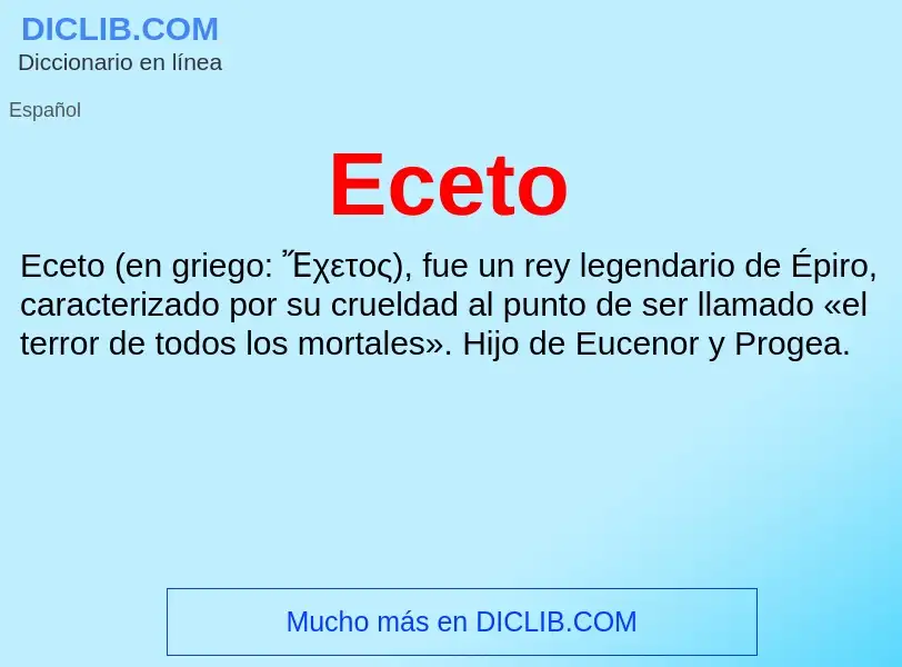 What is Eceto - meaning and definition