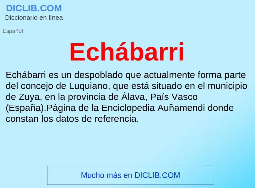 What is Echábarri - meaning and definition