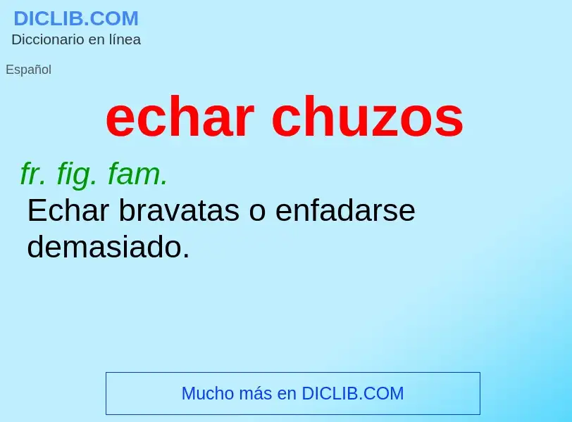 What is echar chuzos - definition