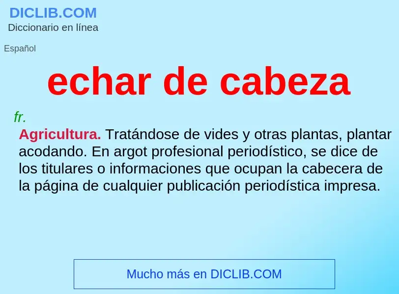 ¿Qué es echar de cabeza? - significado y definición