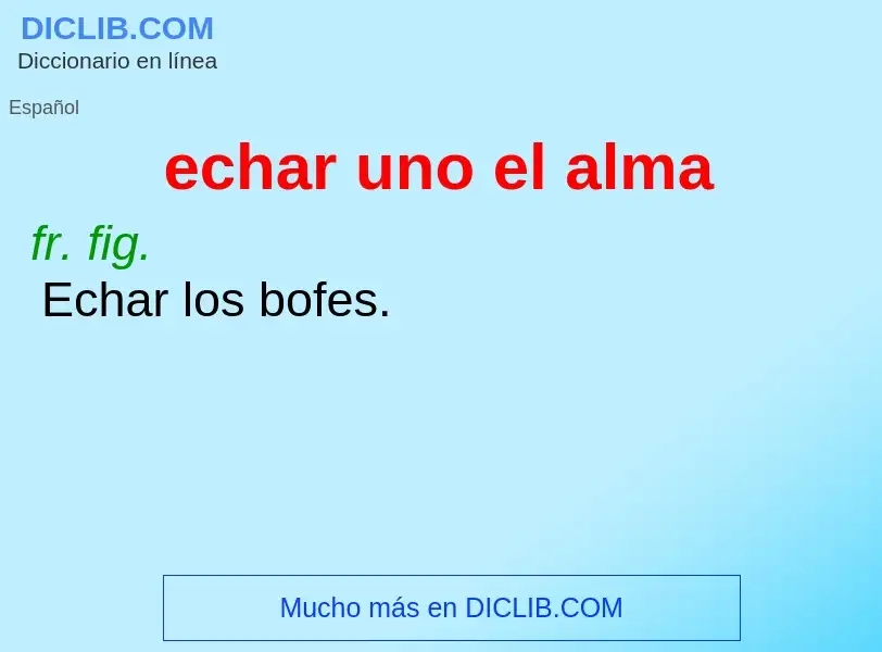 Wat is echar uno el alma - definition