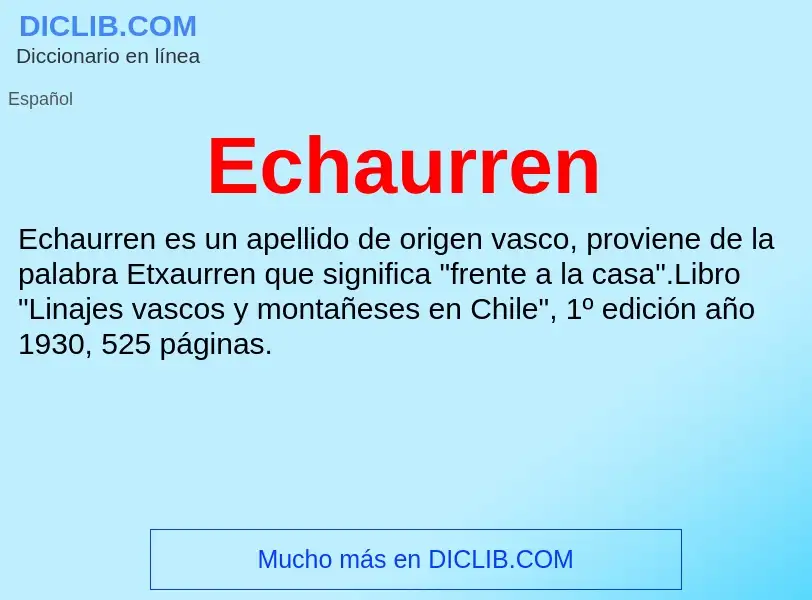 What is Echaurren - meaning and definition