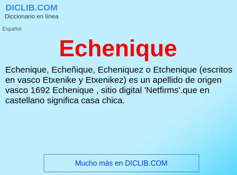 What is Echenique - meaning and definition