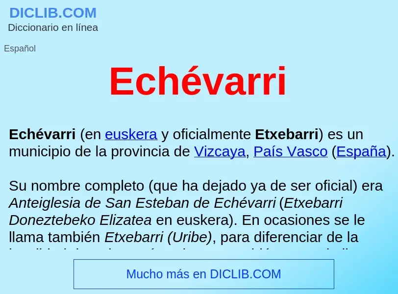 What is Echévarri  - meaning and definition