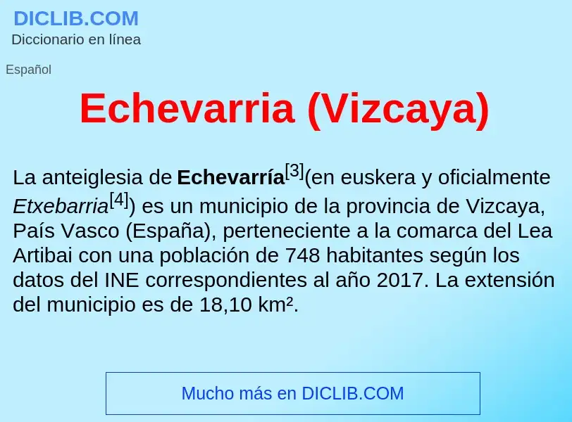 What is Echevarria (Vizcaya) - meaning and definition