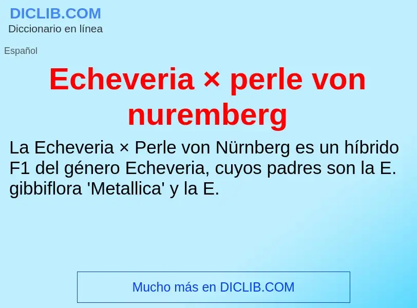 What is Echeveria × perle von nuremberg - meaning and definition