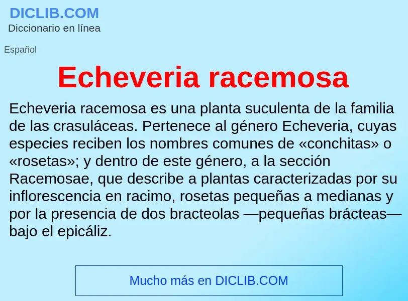 What is Echeveria racemosa - meaning and definition