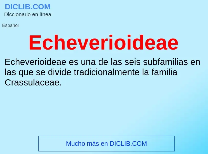 What is Echeverioideae - meaning and definition