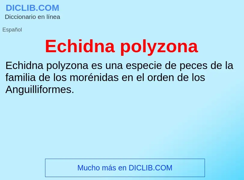 What is Echidna polyzona - meaning and definition