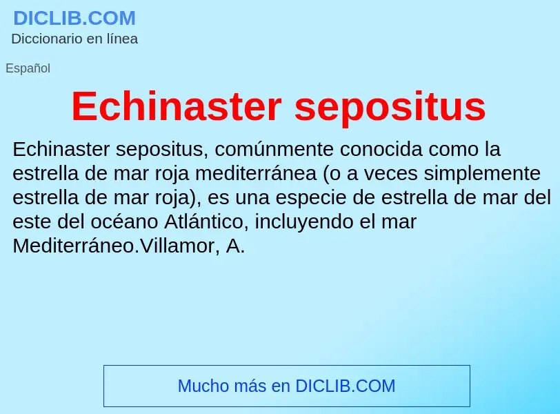 What is Echinaster sepositus - meaning and definition