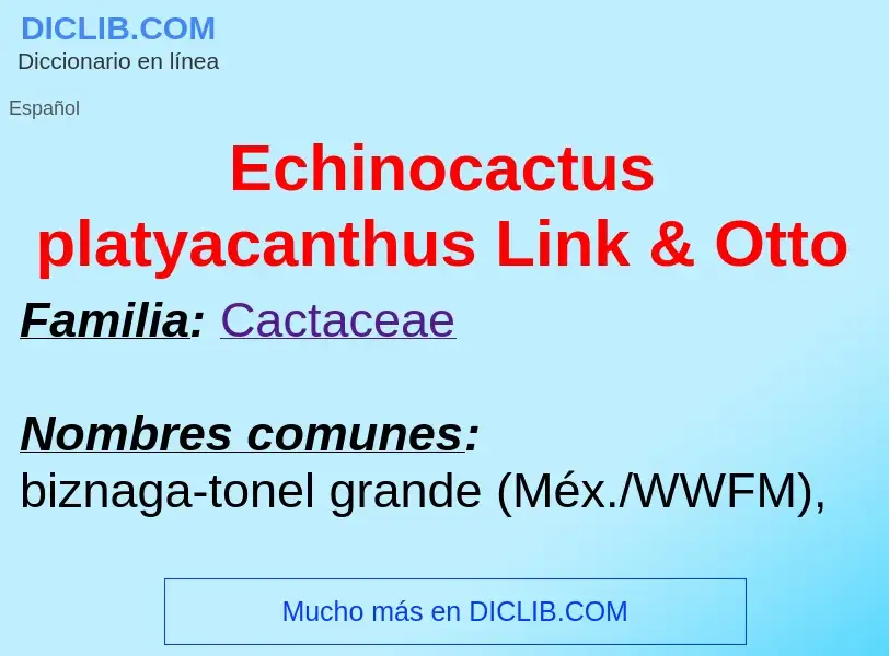 What is Echinocactus platyacanthus Link & Otto - meaning and definition