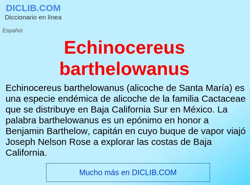 What is Echinocereus barthelowanus - meaning and definition