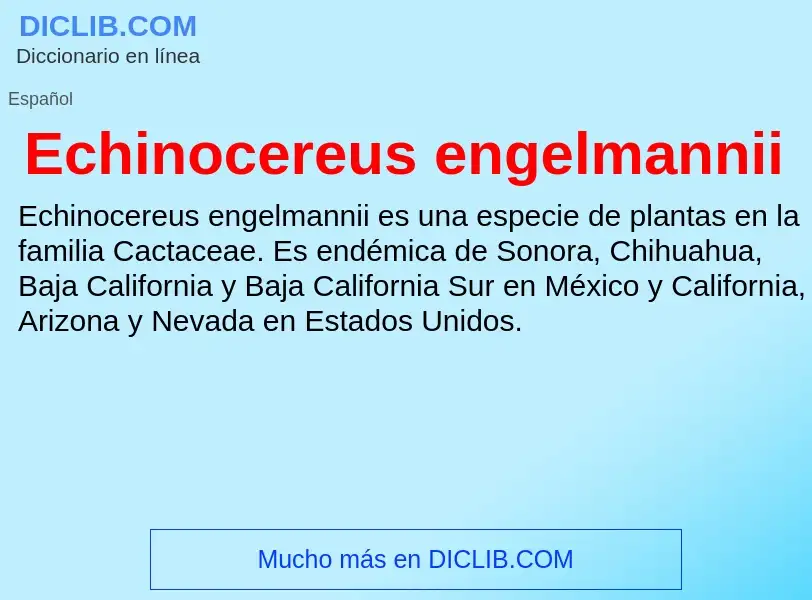 What is Echinocereus engelmannii - meaning and definition