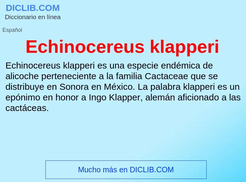 What is Echinocereus klapperi - meaning and definition