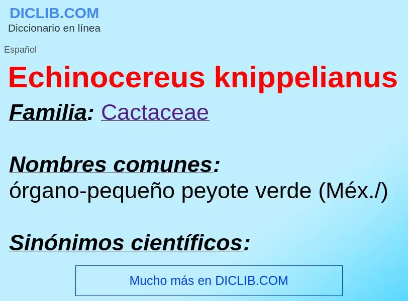 What is Echinocereus knippelianus - meaning and definition