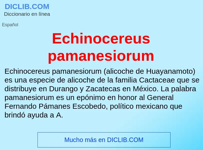 What is Echinocereus pamanesiorum - meaning and definition