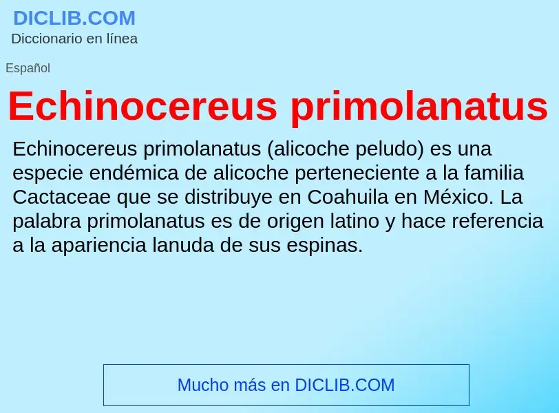 What is Echinocereus primolanatus - meaning and definition