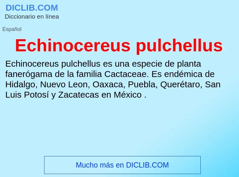 O que é Echinocereus pulchellus - definição, significado, conceito