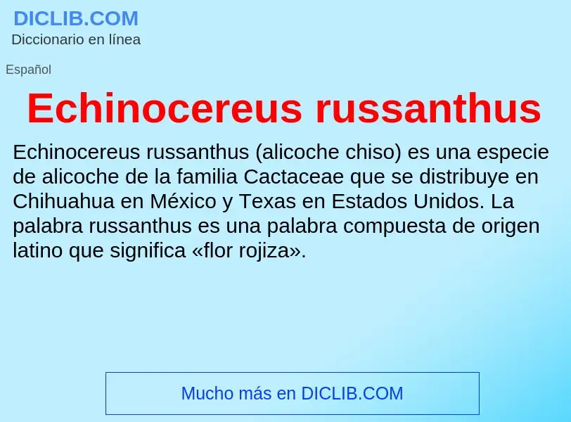 What is Echinocereus russanthus - meaning and definition