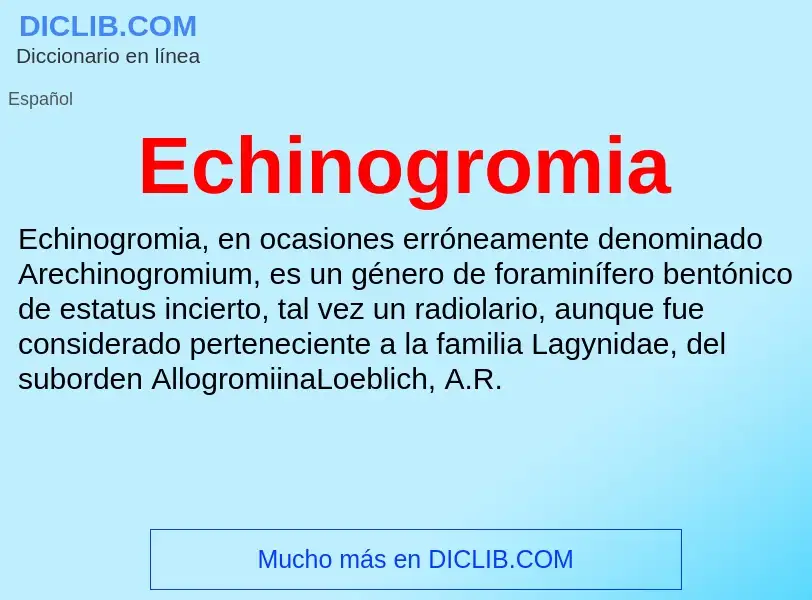 What is Echinogromia - meaning and definition