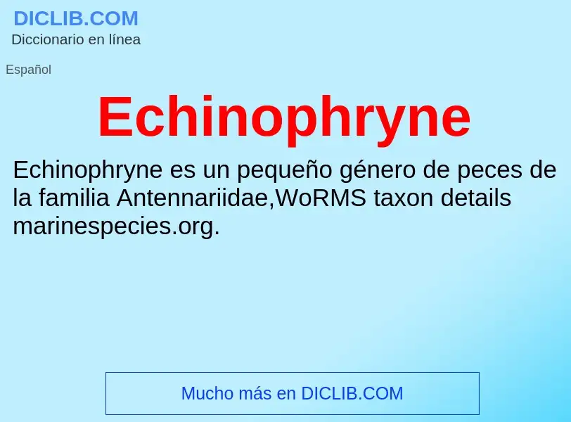 What is Echinophryne - meaning and definition