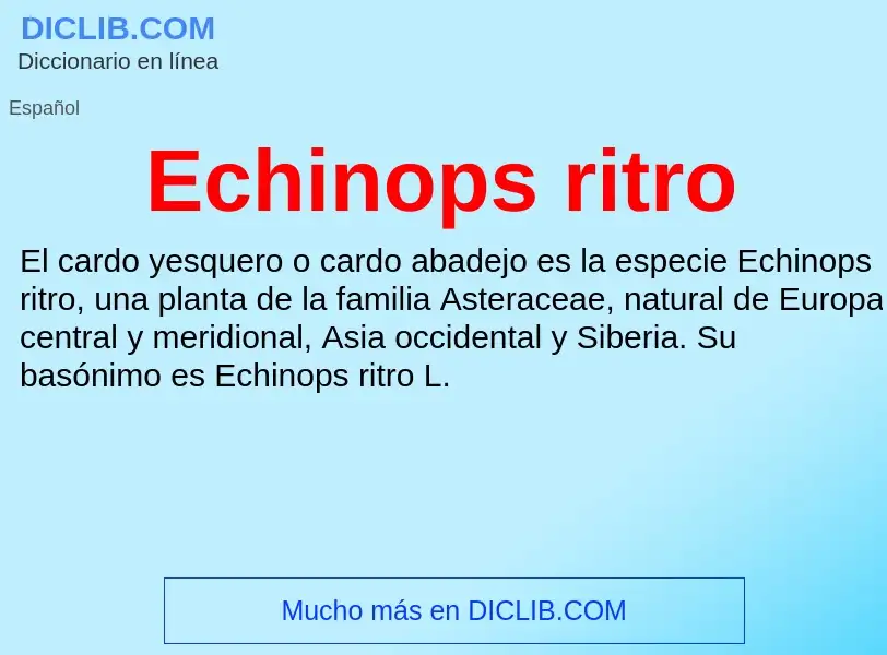 What is Echinops ritro - meaning and definition