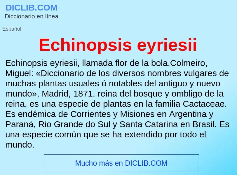 What is Echinopsis eyriesii - meaning and definition