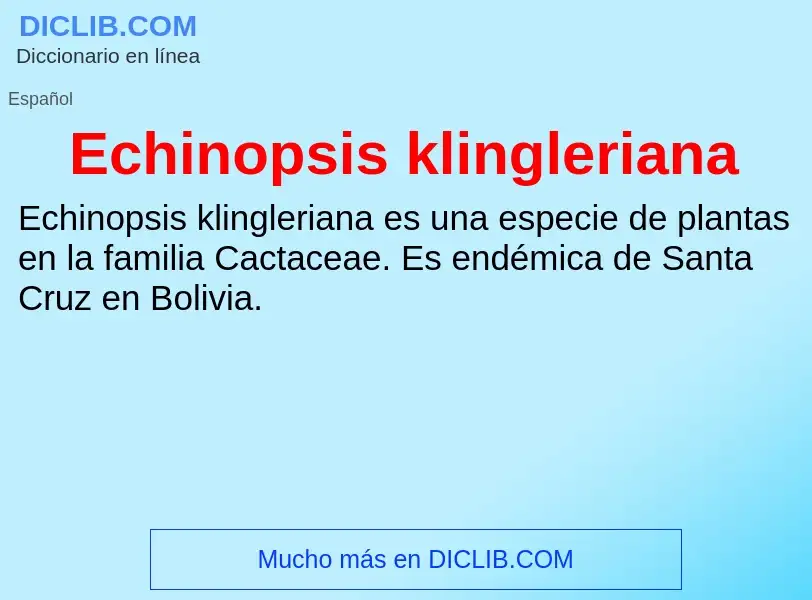 What is Echinopsis klingleriana - meaning and definition